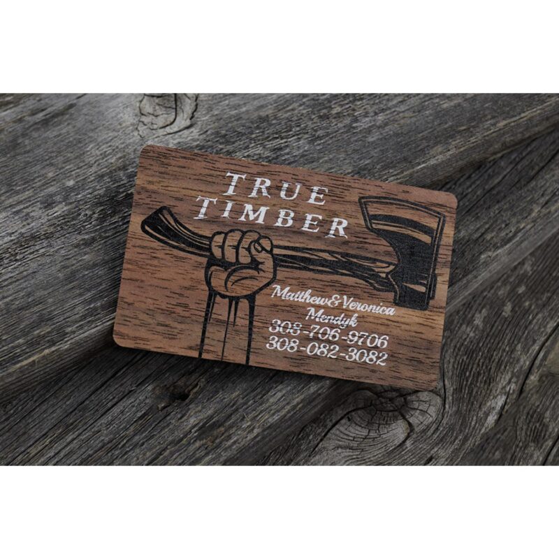 Black Walnut Wood Business Cards - 1