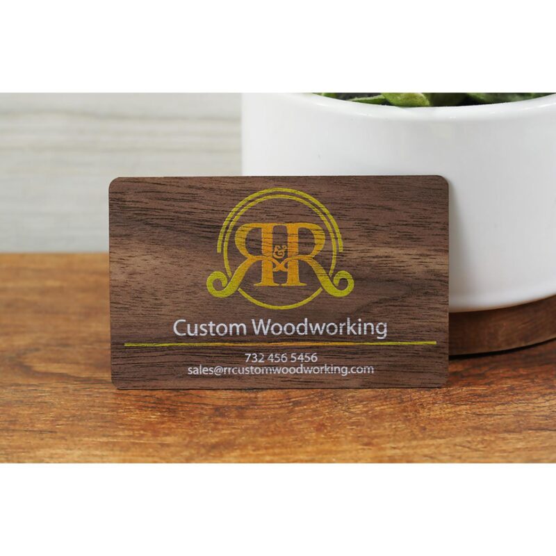 Black Walnut Wood Business Cards - 3
