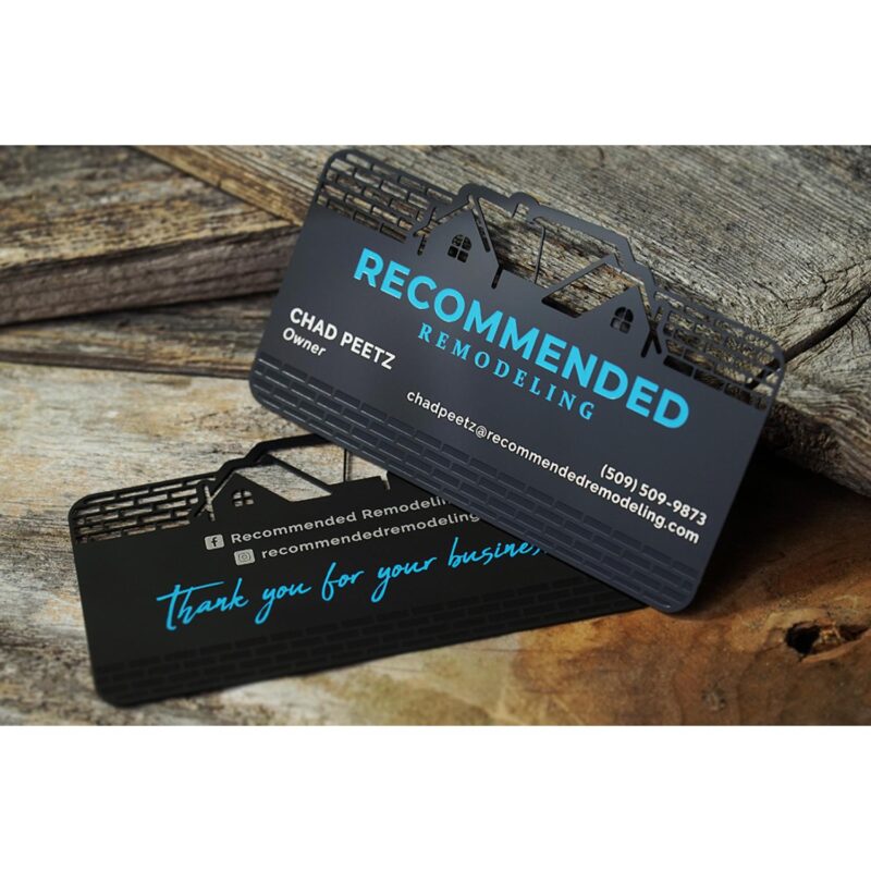 Mirror Black Metal Business Cards - 4
