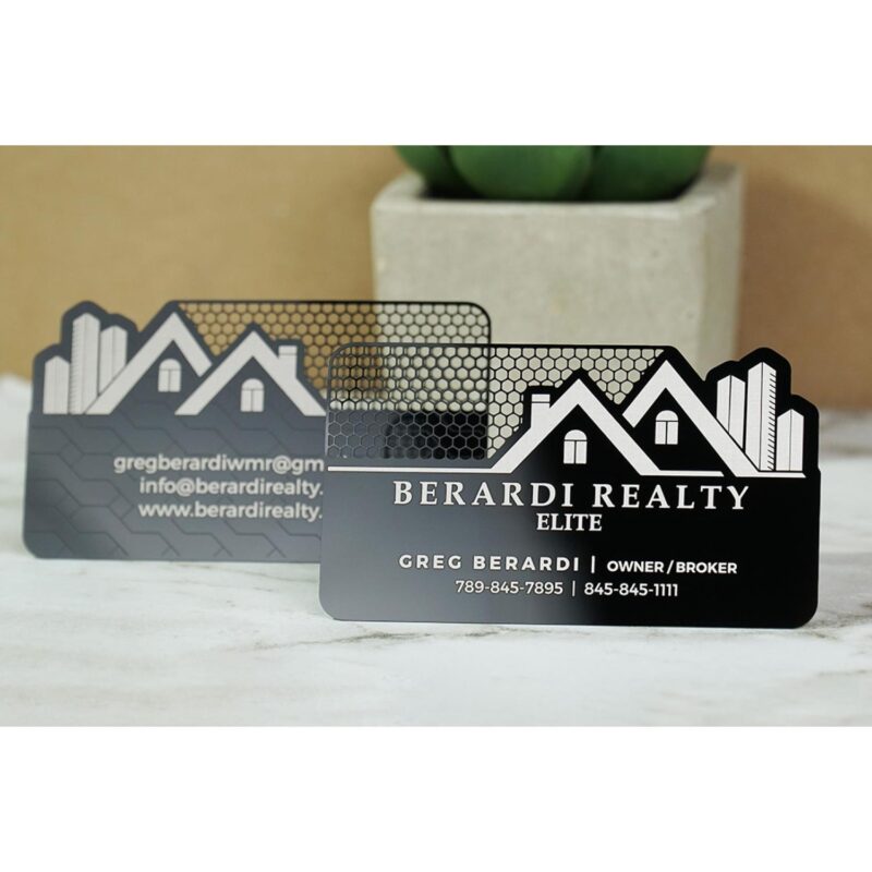 Mirror Black Metal Business Cards - 6