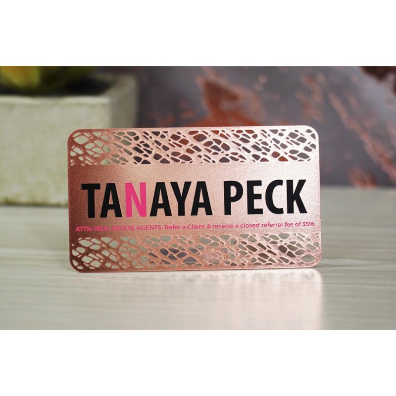 Rose Gold Metal Business Cards - 5