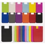 Silicone Stick on Cell Phone Wallet with Pocket for Credit Card